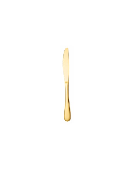 Faca de Sobremesa Dourado Ouro Aço Inox Talheres Buffet