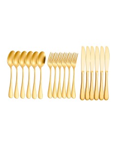 Talheres de Sobremesa Dourado Faqueiro Garfo Faca Colher...