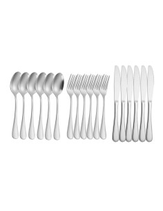 Talheres de Sobremesa Inox Faqueiro Garfo Faca Colher 18un