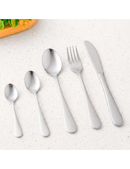 Talheres de Sobremesa Inox Faqueiro Garfo Faca Colher 18un