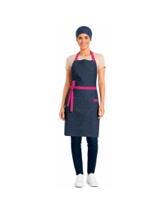 Avental Jeans Alça Cruzada Rosa Pink Restaurante Cafeteria 2