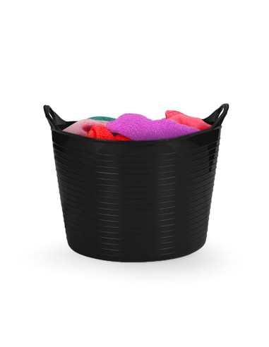 Balde Flexivel Cesto Multiuso Preto Roupa...