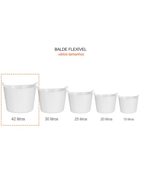 Balde Flexivel Cesto Multiuso Preto Roupa Brinquedos 42L