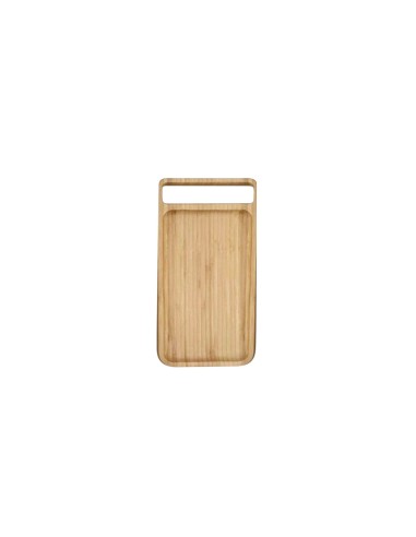 Tabua de Bambu Petisqueira Bandeja Retangular Alça 30cm