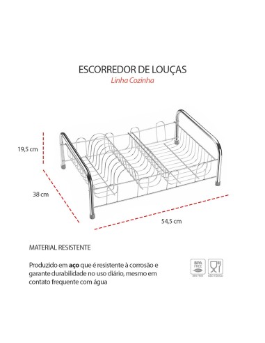 Escorredor de Louça Pratos Copos Talheres...