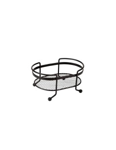 Bandeja Oval Mini Organizador Porta Temperos Aço Preto