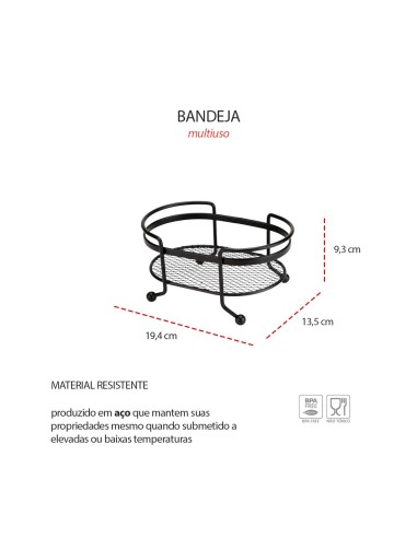 Bandeja Oval Mini Organizador Porta Temperos...