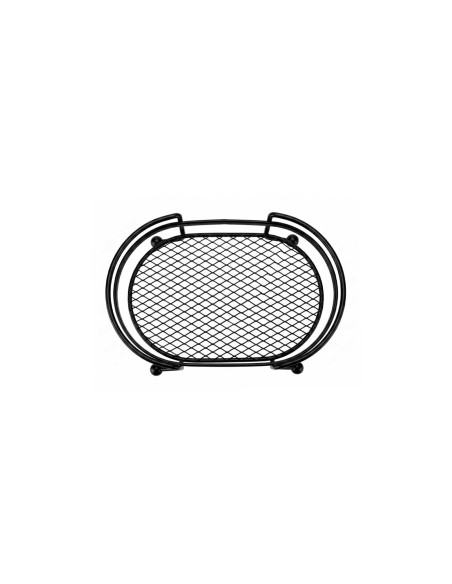 Bandeja Oval Mini Organizador Porta Temperos Aço Preto