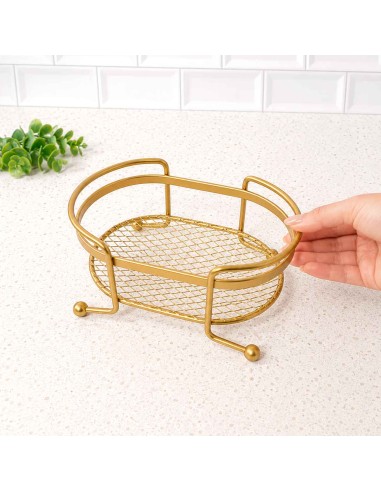 Bandeja Oval Mini Organizador Dourado Porta...