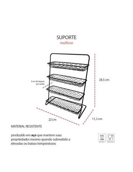 Suporte Buffet Finger Food Doces Frios Porta Capsula Preto