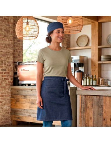Avental de Cintura Jeans Barista Chef Garçom...