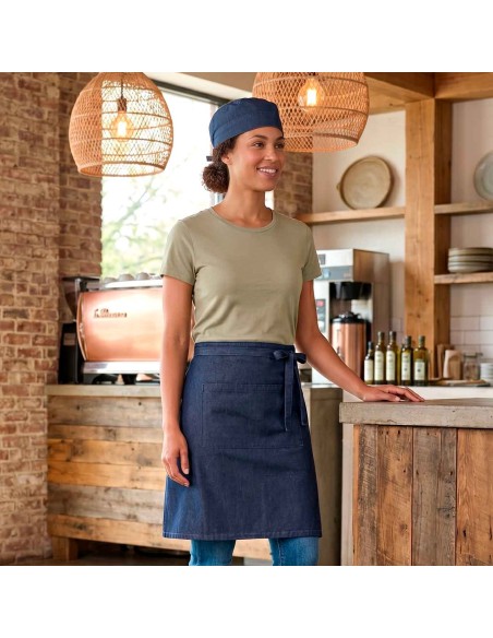 Avental de Cintura Jeans Barista Chef Garçom Bartender
