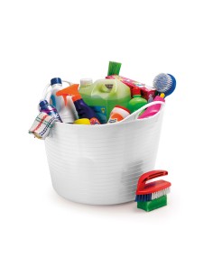 Balde Flexivel Cesto Multiuso Branco Roupa Brinquedos 42L 2