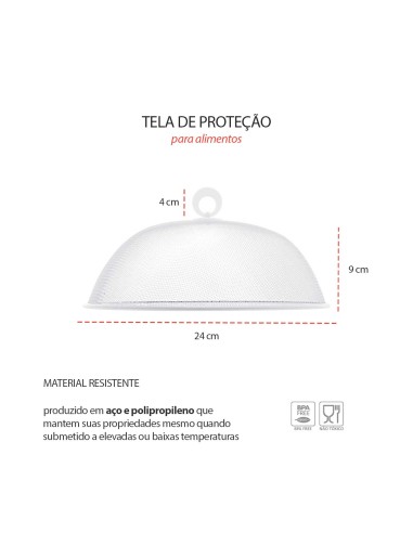 Tela Protetora Alimentos Branco Protetor Bolo...