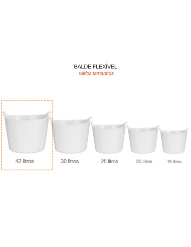 Balde Flexivel Cesto Multiuso Branco Roupa...
