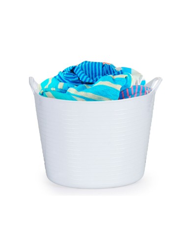 Balde Flexivel Cesto Multiuso Branco Roupa...