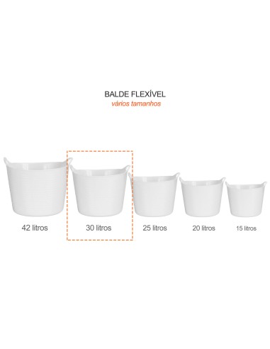 Balde Flexivel Cesto Multiuso Branco Roupa...