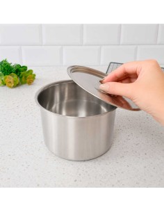 Porta Mantimentos Aço Inox Lata Pote com Tampa Armazenar 1L 2