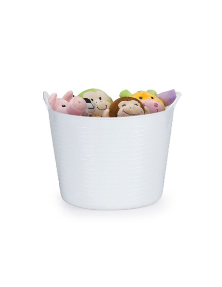 Balde Flexivel Cesto Multiuso Branco Roupa Brinquedos 25L