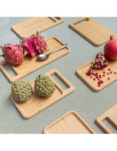 Tabua de Bambu Petisqueira Bandeja Retangular...