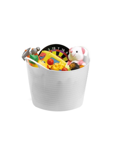 Balde Flexivel Cesto Multiuso Branco Roupa...