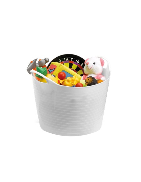 Balde Flexivel Cesto Multiuso Branco Roupa Brinquedos 25L