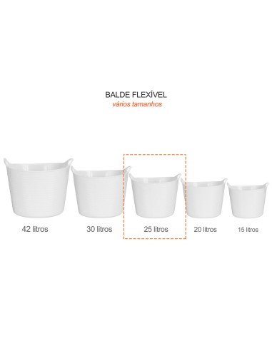 Balde Flexivel Cesto Multiuso Branco Roupa...