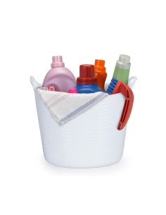 Balde Flexivel Cesto Multiuso Branco Roupa Brinquedos 20L