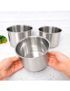 Pote Bowl Inox Multiuso Molheira Recipiente Lata Buffet 1L 2