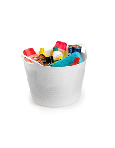 Balde Flexivel Cesto Multiuso Branco Roupa...