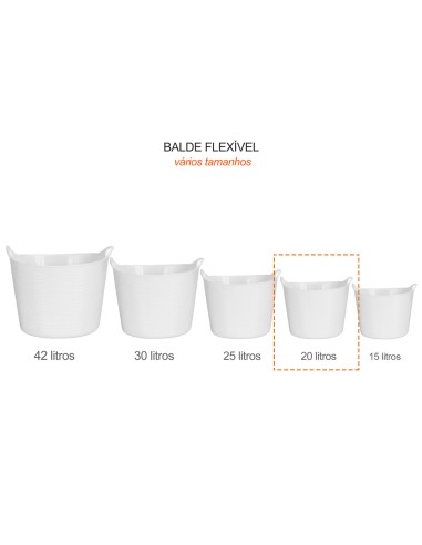 Balde Flexivel Cesto Multiuso Branco Roupa...