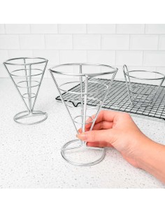 Suporte Cachepot Cone Inox Decoraçao Flor Vela Mesa Buffet 2