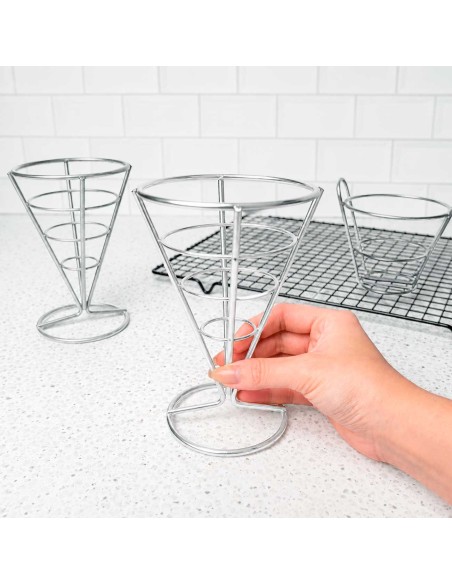 Suporte Cachepot Cone Inox Decoraçao Flor Vela Mesa Buffet
