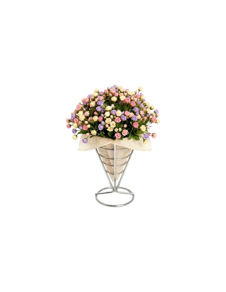 Suporte Cachepot Cone Inox Decoraçao Flor Vela Mesa Buffet
