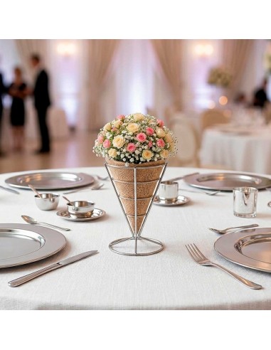 Suporte Cachepot Cone Inox Decoraçao Flor Vela...
