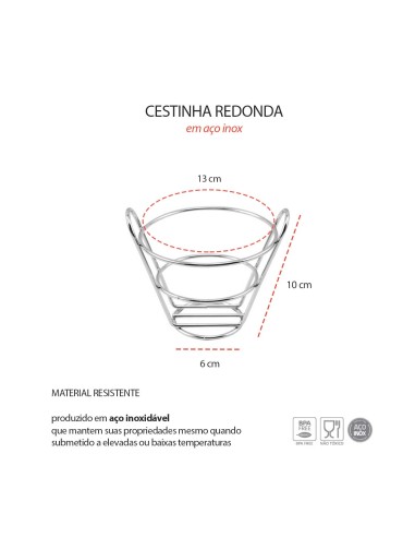 Cestinha Cachepot Inox Decoraçao Flor Vela...