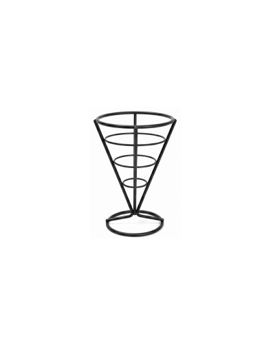 Suporte Cone Fritas Cestinha Inox Preto Servir...