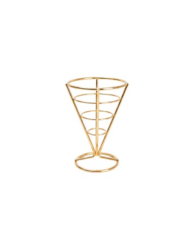 Suporte Cone Fritas Cestinha Inox Dourado...