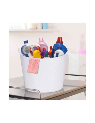 Balde Flexivel Cesto Multiuso Branco Roupa...