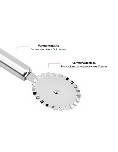 Cortador de Massas Carretilha Dentada Inox...