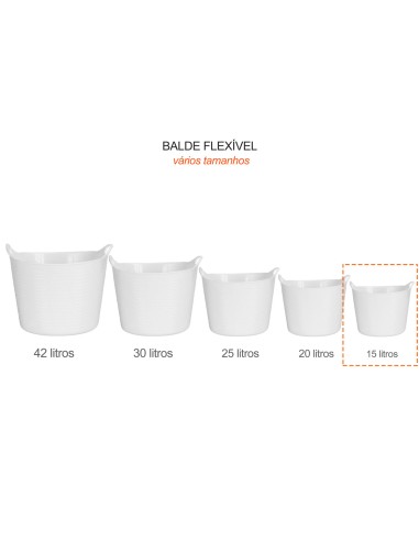 Balde Flexivel Cesto Multiuso Branco Roupa...