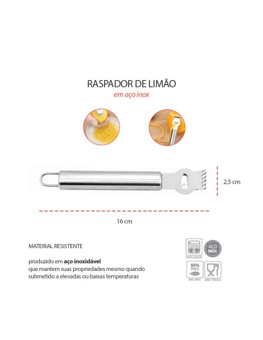 Raspador de Limao Descascador Ralador Inox...
