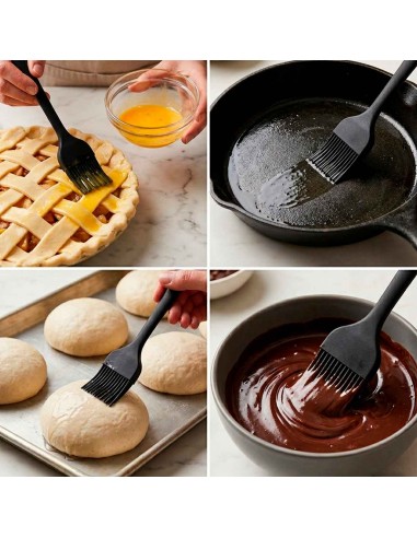 Pincel Culinario Silicone Preto Confeitaria...