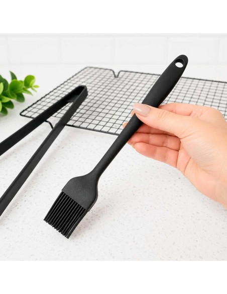 Pincel Culinario Silicone Preto Confeitaria Cozinha