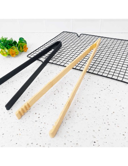 Pegador de Alimentos Salada Pinça Bambu Buffet Sashimi 30cm