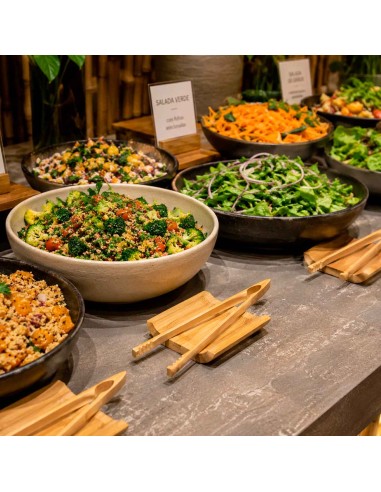 Pegador de Alimentos Salada Pinça Bambu Buffet...