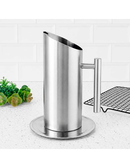 Descanso de Talheres Jarra Prato Inox Petiscos Buffet 15cm