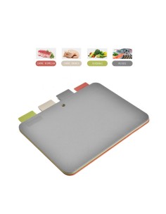 Tabua de Corte Carne Frango Verdura Peixe Jogo Colorido 4un