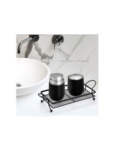 Bandeja Preta Servir Decorar Festa Buffet Suporte Alça Aço 2