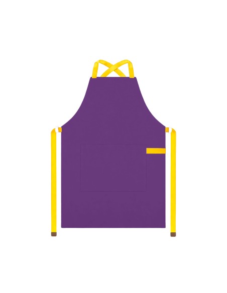 Avental Roxo Alça Cruzada Amarelo Açai Sorveteria Doceria